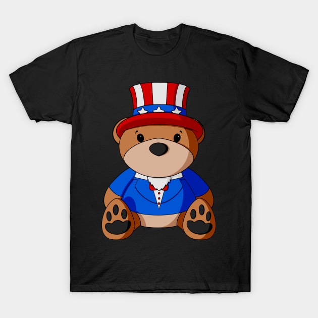 Uncle Sam Teddy Bear T-Shirt by Alisha Ober Designs